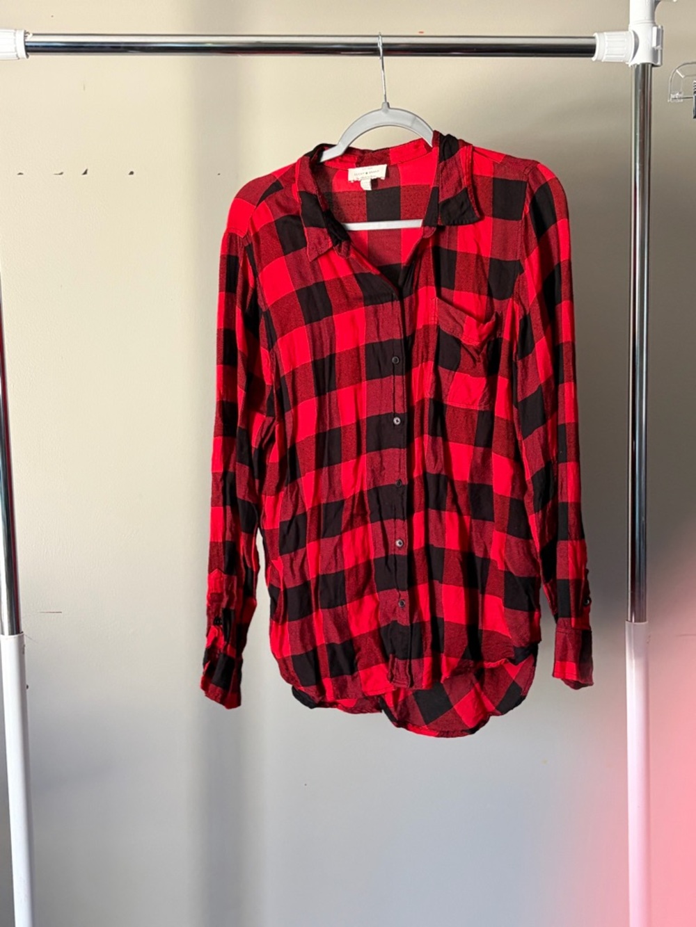 Lucky Brand Red and Black Buffalo Plaid Shirt